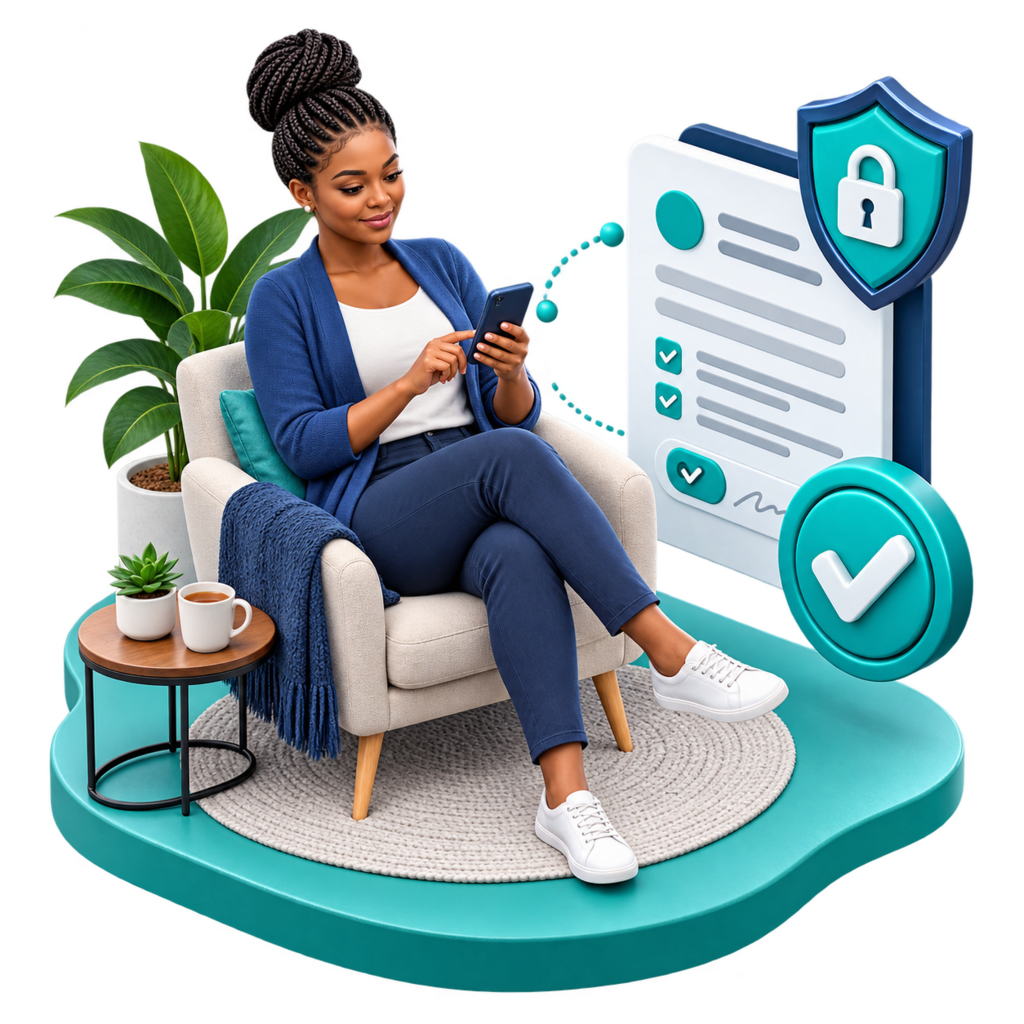 Property owner verifies details and provides secure consent